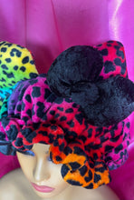Load image into Gallery viewer, Rainbow Leopard Animal Print 3D Plush Bonnet