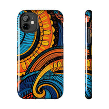 Load image into Gallery viewer, Ankara Blue Swirls Tough iPhone Cases
