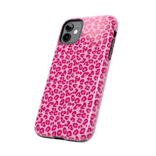 Load image into Gallery viewer, Hot pink leopard print Tough iPhone Cases