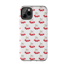 Load image into Gallery viewer, Bow of cherries white, Gloss Tough iPhone Case