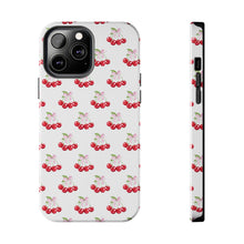 Load image into Gallery viewer, Bow of cherries white, Gloss Tough iPhone Case