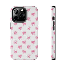 Load image into Gallery viewer, Pink bow white, Gloss Tough iPhone Case