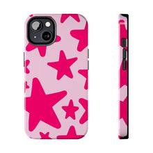 Load image into Gallery viewer, Hot Pink stars, light pink Tough iPhone Cases