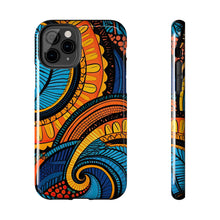 Load image into Gallery viewer, Ankara Blue Swirls Tough iPhone Cases
