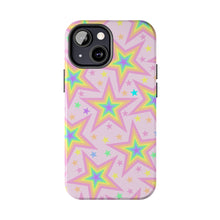 Load image into Gallery viewer, Rainbow stars, Light pink Tough iPhone Cases