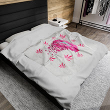 Load image into Gallery viewer, Pink Lips Weed Leaf Velveteen Plush Blanket 50x60