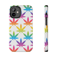Load image into Gallery viewer, Rainbow Weed Leaf Tough iPhone Cases