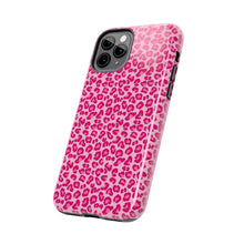 Load image into Gallery viewer, Hot pink leopard print Tough iPhone Cases