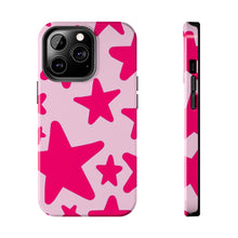 Load image into Gallery viewer, Hot Pink stars, light pink Tough iPhone Cases