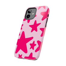 Load image into Gallery viewer, Hot Pink stars, light pink Tough iPhone Cases