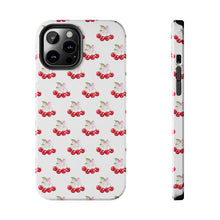 Load image into Gallery viewer, Bow of cherries white, Gloss Tough iPhone Case