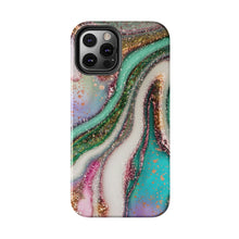 Load image into Gallery viewer, Glitter Marble, Gloss Tough iPhone Cases