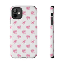 Load image into Gallery viewer, Pink bow white, Gloss Tough iPhone Case