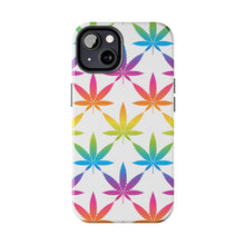 Load image into Gallery viewer, Rainbow Weed Leaf Tough iPhone Cases