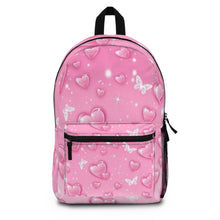 Load image into Gallery viewer, Pink hearts & Butterflies Backpack