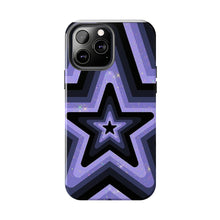 Load image into Gallery viewer, Black & Purple stars Tough iPhone Cases