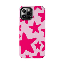 Load image into Gallery viewer, Hot Pink stars, light pink Tough iPhone Cases
