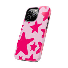 Load image into Gallery viewer, Hot Pink stars, light pink Tough iPhone Cases