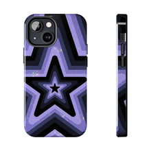 Load image into Gallery viewer, Black & Purple stars Tough iPhone Cases