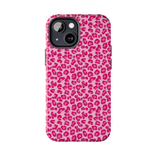 Load image into Gallery viewer, Hot pink leopard print Tough iPhone Cases