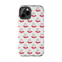 Load image into Gallery viewer, Bow of cherries white, Gloss Tough iPhone Case