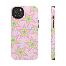 Load image into Gallery viewer, Rainbow stars, Light pink Tough iPhone Cases