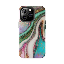 Load image into Gallery viewer, Glitter Marble, Gloss Tough iPhone Cases