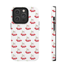 Load image into Gallery viewer, Bow of cherries white, Gloss Tough iPhone Case