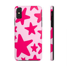 Load image into Gallery viewer, Hot Pink stars, light pink Tough iPhone Cases
