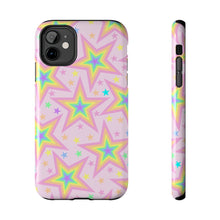 Load image into Gallery viewer, Rainbow stars, Light pink Tough iPhone Cases