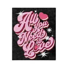 Load image into Gallery viewer, All you need is love black Plush Blanket