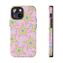 Load image into Gallery viewer, Rainbow stars, Light pink Tough iPhone Cases