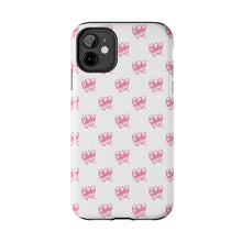 Load image into Gallery viewer, Pink bow white, Gloss Tough iPhone Case