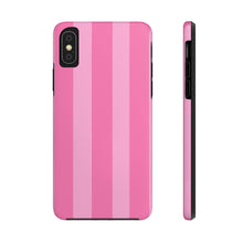 Load image into Gallery viewer, Pink stripes Tough iPhone Cases