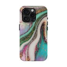 Load image into Gallery viewer, Glitter Marble, Gloss Tough iPhone Cases