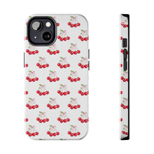 Load image into Gallery viewer, Bow of cherries white, Gloss Tough iPhone Case