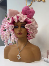 Load image into Gallery viewer, Light Pink Cat Ears 3d Adjustable Plush Bonnet
