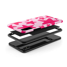 Load image into Gallery viewer, Hot Pink stars, light pink Tough iPhone Cases