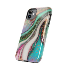 Load image into Gallery viewer, Glitter Marble, Gloss Tough iPhone Cases