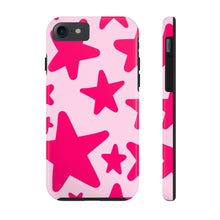 Load image into Gallery viewer, Hot Pink stars, light pink Tough iPhone Cases