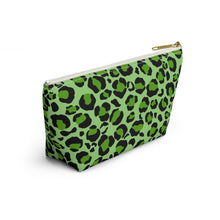 Load image into Gallery viewer, Green Leopard Make-Up Case/Travel Case/Accessory Pouch w T-bottom