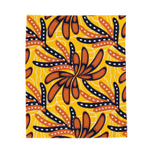 Load image into Gallery viewer, Ankara Flower Velveteen Plush Blanket 50x60