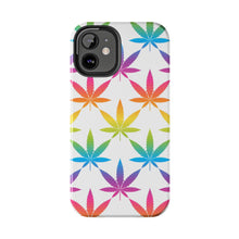 Load image into Gallery viewer, Rainbow Weed Leaf Tough iPhone Cases