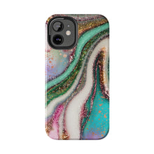 Load image into Gallery viewer, Glitter Marble, Gloss Tough iPhone Cases