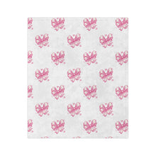Load image into Gallery viewer, Pink bow White Plush Blanket