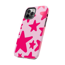 Load image into Gallery viewer, Hot Pink stars, light pink Tough iPhone Cases