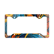 Load image into Gallery viewer, Abstract Blue Ankara Metal License Plate Frame