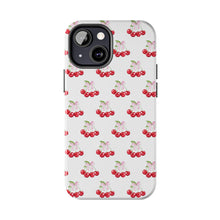 Load image into Gallery viewer, Bow of cherries white, Gloss Tough iPhone Case