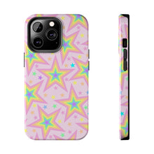 Load image into Gallery viewer, Rainbow stars, Light pink Tough iPhone Cases