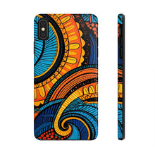 Load image into Gallery viewer, Ankara Blue Swirls Tough iPhone Cases